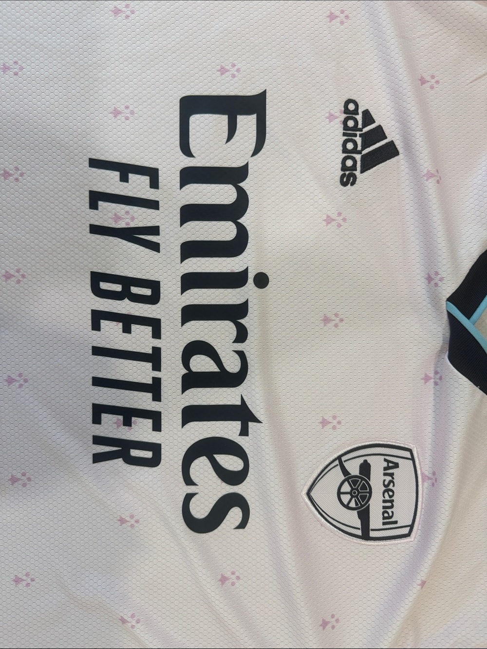 adidas Arsenal Pink Away Jersey with Navy Accents - Picture 2 of 5
